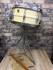 Vintage Premier Dominion Major 14" Brass Snare drum inc Beverley Stand & Sticks 