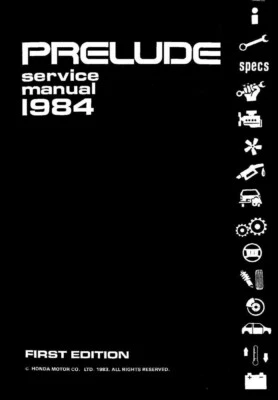 Honda Prelude 1984 manual de reparación de servicio de taller Foto 1 de 4