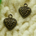 330 Pcs Bronze Plated Heart Charms Pendant 14X11MM S3108 DIY Jewelry Making