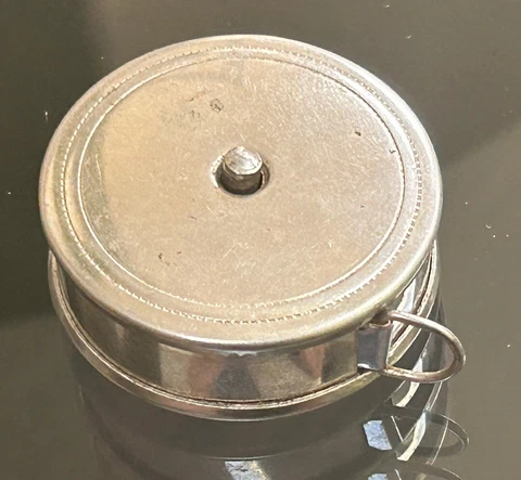 ANTIQUE RETRACTABLE Sewing TAPE MEASURE Stamped WEST ZONE GERMANY Cover