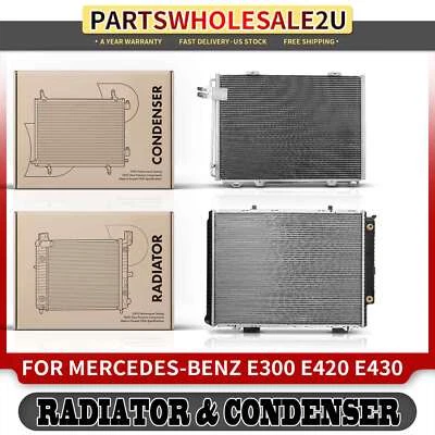 铝制散热器和交流冷凝器冷却套件适用于梅赛德斯-奔驰 E300 E420 E430 — 第 1/4 张图片