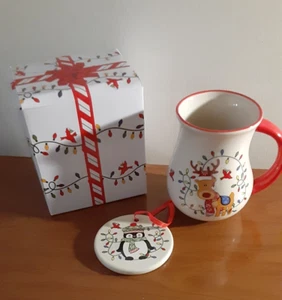 New, Temptations ceramic 16 oz holiday mug with ornament. - Picture 1 of 7
