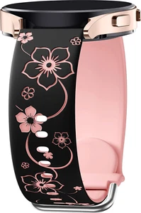 Flower Engraved Band for Galaxy Watch 7 Band 6 5 4 40Mm 44Mm/Watch 6 4 Classic/W - Picture 1 of 12