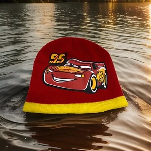 Disney Pixar Cars 3 Youth Knitted Beanie Lighting Mcqueen 95 - Picture 1 of 5