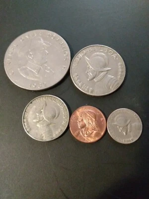 Lot of 5 Panama Coins - 1980's- Circulated-Free Shipping nice collection mint - Изображение 1 из 4