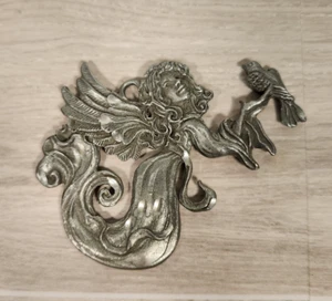 Vintage 1996 Rawcliffe Pewter Christmas Ornament Angel and Dove Ornament - Picture 1 of 6