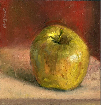 Manzana Granny Smith 6 x6 pulgadas  Óleo sobre tabla Hall Groat Sr.  Foto 1 de 2