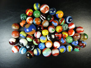 50+ Banged up Akro Agate Marbles - Lot1