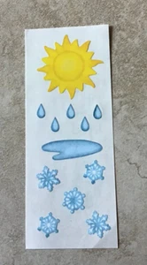 🔥VINTAGE Creative Memories Stickers SUN WEATHER RAIN PUDDLE SNOW NLA NOS * - Picture 1 of 1