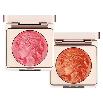 Paleta de rubor en polvo liso en relieve impermeable mate polvo facial disco de rubor Foto 1 de 4