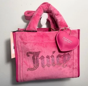JUICY COUTURE FREE LOVE PINK BIG SPENDER MINI TOTE CROSSBODY BAG Purse NWT - Picture 1 of 6