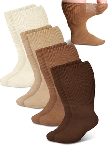 4 Pairs Extra Wide Socks Swollen 30" Lymphedema Bariatric Socks Non Binding Loos - Picture 1 of 12