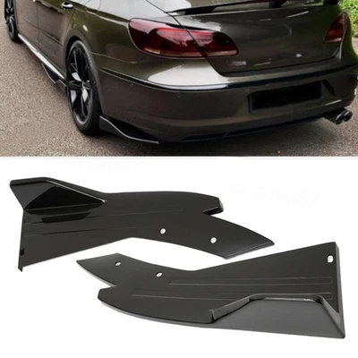 For Volkswagen Passat B7 B8 CC Black Rear Bumper Spats Diffuser Splitter Canards Foto 1 de 4
