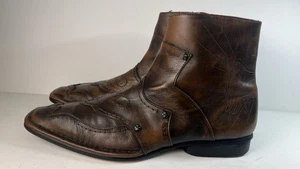 Mark Nason Medieval Lounge Boots Men’s Size 12 Side  Zip Brown  Nice Rock N Roll - Picture 1 of 15
