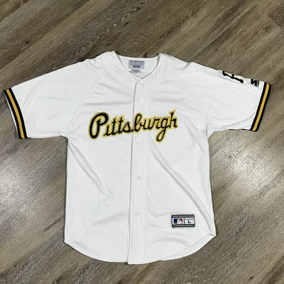 Vintage Starter Pittsburgh Pirates Korea Jersey Mens Large 90s MLB White Genuine - Image 1 of 4