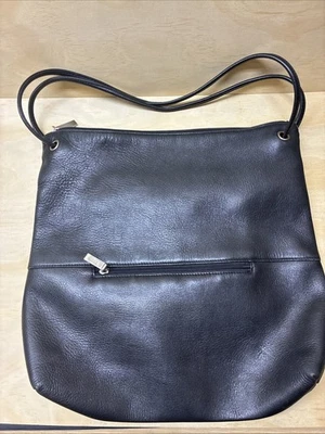 HOBO International Black Leather Hobo Crossbody Shoulder Bag Slouchy Zip Pocket - Image 1 of 4