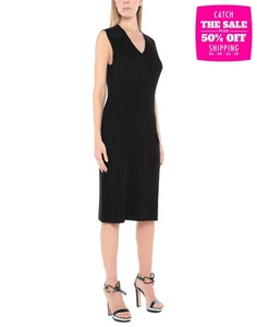 RRP €1072 NEIL BARRETT Wool Knitted Pencil Midi Dress Size XS Black Sleeveless - Picture 1 of 6