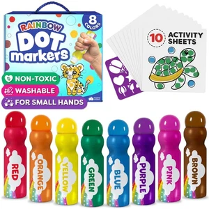 Dot Markers For Toddlers 1-3 - Dot Art Paints Washable For Kids - Includes Pr... - Picture 1 of 9