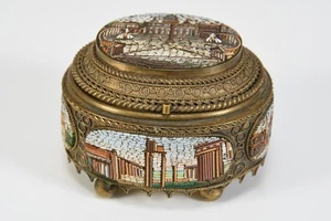 N96B13- Mikromosaik Messing Dose Italien Ansichten in Rom - Bild 1 von 12