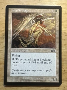 MTG Magic The Gathering Card Angelic Page Summon Spirit White Urza's Saga - Picture 1 of 2