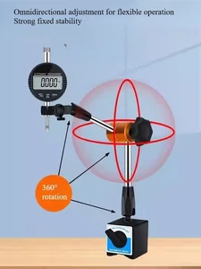 Indicatore Quadrante Base Magnetica Universale Supporto Micrometro Fisso Supporto Magnetico - Foto 1 di 29