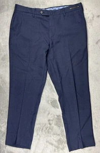 PT01 Torino Stretch Wool Pants US 38 IT 54 Blue Traveler Italian Trousers EUC - Foto 1 di 11