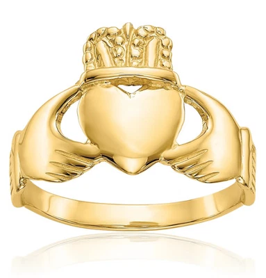 10K Solid Yellow Gold Heart Celtic Ring - Image 1 of 4