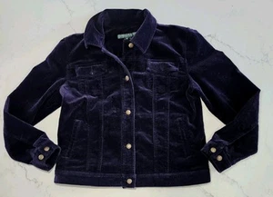 Ralph Lauren Jeans Co Purple Corduroy Jacket Womens Large Buttons Pockets - Bild 1 von 12