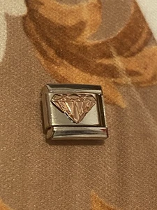 Couture Rose Gold Diamond π Italian Charm Fits 9mm Classic Nomination Bracelet - Picture 1 of 6