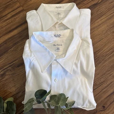 LOTE DE 2 Camisas de Vestir Paul Frederick 18.5/34 Años 80 Dos Capas Pinpoint Botón Oxford Foto 1 de 4