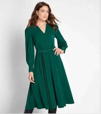 ✨Modcloth✨ NWT Classy Announcement A-Line Dress Size 2 XS-Small Emerald Green - Image 1 of 4