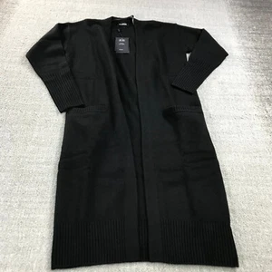 Naadam Sweater Womens 2XS XXS Cashmere Duster Cardigan Open Front Cardigan Black - Picture 1 of 10