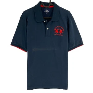 LA MARTINA Navy Blue Piquet Stretch Short Sleeves Polo Shirt Size L - Bild 1 von 10