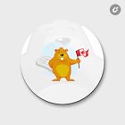 Canada Flag Beaver Animal | 4'' X 4'' Round Decorative Magnet