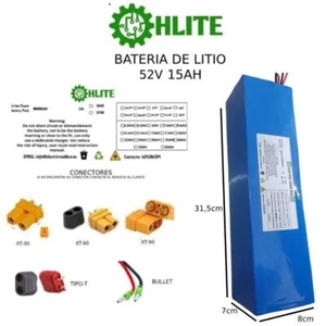 BATERÍA DE LITIO 52V, 15AH a 25AH PATINETE ELÉCTRICO - Imagen 1 de 3