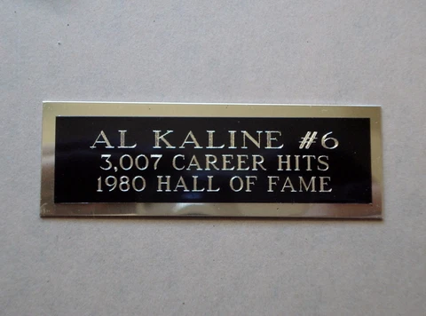 Al Kaline Baseball Card Plaque or Baseball Ball Cube Nameplate 1" X 3" Cover