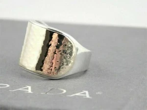 SILPADA 925 Sterling Silver Hammered 9 kt inset Band Ring R1628 Size 6 Cute - Picture 1 of 12