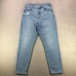American Eagle Jeans Womens 8 Blue Mom Jean Distressed High Rise Medium Denim - Picture 1 of 12