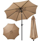 9ft Outdoor Market Table Patio Umbrella with Button Tilt and Crank Garden Shade