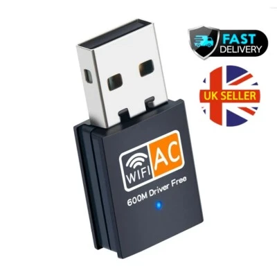 AC-600 WIFI Dongle Wireless USB Adapter Nano Dual-Band 600MBPS 2.4Ghz/5Ghz Mini - Image 1 of 4