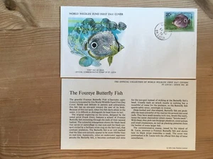 ST LUCIA 1978 FDC WWF 089 FISH FOUREYE BUTTERFLY - Picture 1 of 1