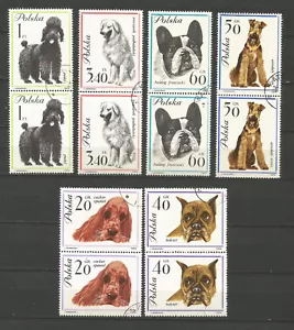 chien de race Pologne 1963 Y&TN°1232/1240 2 séries de 9 timbres oblitérés /T5175 - Imagen 1 de 2