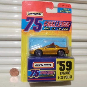 Matchbox 1997 Gold Challenge 75 #59 CAMARO Z28 COCHE DE POLICÍA Nu + Nu Caja en C9BblPk - Imagen 1 de 3