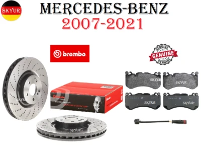 Rotores delanteros con pastillas de freno y sensor para Mercedes-Benz C63 AMG S E550 2007-2021 Foto 1 de 4