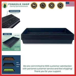 Durable Black Plant Trays No Drain Holes - Set of 10 for Hydroponics & Soil - Picture 1 of 11