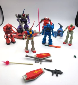 lotto 7 ROBOT SERIE GUNDAM RX 78 action figure snodabili vintage - Imagen 1 de 8