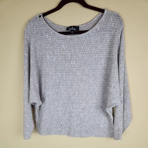 Lulu B Shirt Oversized boho lounge Womens XS cream brown boat Neck long Sleeve - Picture 1 of 6