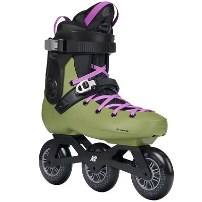 K2 Surge 100 Unisex Inline-Skates 3-Rollen Inliner Fitness Skating Olive/Purple