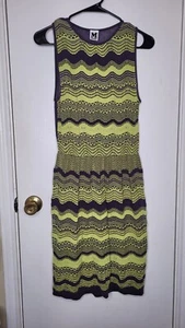 Missoni dress Sleeveless purple green Womens Size 6 stretch pencil - Picture 1 of 14