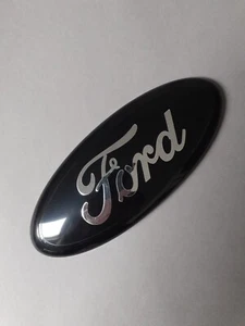 Ford 175mm X 70mm Black With Silver Logo Badge High Quality - Picture 1 of 4